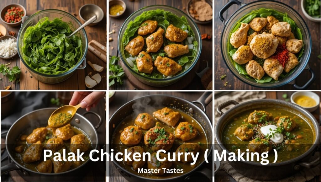 Palak Chicken Curry ( Making )